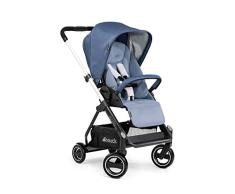 Hauck Apollo Sportwagen mit Beindecke, drehbar, bis 25 kg, Reflektoren, höhenverstellbarer Schiebegriff, kompakt faltbar, kompatibel mit Babywanne & Babyschale, blau