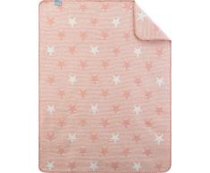 sei Design Babydecke - Kuscheldecke aus Baumwolle | Krabbeldecke | Spieldecke für Zuhause & Babybett & Kinderwagen - sehr weich und pflegeleicht | 90x120 cm (Sterne Stripe Pastel-Rosa)