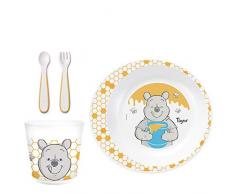 Tigex Geschirrset mit Suppenteller, Becher