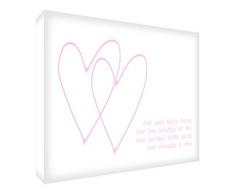 Feel Good Art eco-printed und gerahmt Kinderzimmer Leinwand mit Natur massiv Holzrahmen (44 x 34 x 3 cm, mittel, beige, zehn Finger und zehn Zehen/Twins), rosa - soft pink, 60 x 40 cm