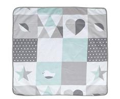 roba Babydecke Happy Patch, Decke zum Kuscheln, Krabbeln & Spielen, 2 seitig f, 2 Funktionen: 1x super weich, warm & flauschig, 1x 100% Baumwolle