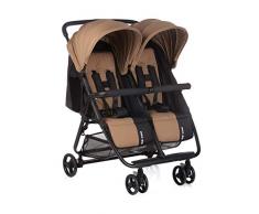 Be Cool 809 653 Ziszas – leichter Zwillingswagen, Verwendung ab der Geburt, Rückenlehnen individuell verstellbar, Farbe: Cookie, braun