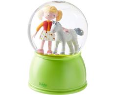 HABA 303518 - LED-Schlummerlicht-Schneekugel Pferdeglück, leuchtende Schneekugel für Mädchen, Schlummerlicht mit Glitzer und Farbwechsel, Geschenk für Pferde-Freunde