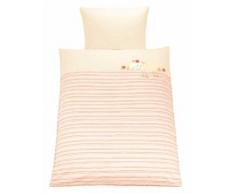 Julius Zöllner 8520117091 - Mähry Natur Bettwäsche mit Applikation, 100 x 135 cm / 40 x 60 cm