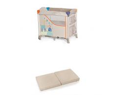 Hauck Sleep N Care Beistellbett, Stubenwagen, Reisebett, inklusive Matratze, Rollen, Utensilien-Taschen und Tragetasche, faltbar, klappbar und tragbar, beige (Animals) inkl. Sleeper (Matratze)