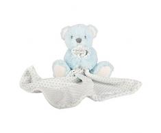 Suki Gifts 10109 Hug-A-Boo Schmusetuch mit Kuscheltier und integrierter Rassel, blau