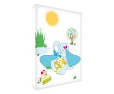 Feel Good Art bc-ele-a5blk-12it Token Deko Acryl mit Schleifen Diamant mit Motiv Mutter und Baby Elefant 14.8 x 21 x 2 cm Bianco