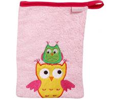 Playshoes 340089 Waschhandschuh Eule, rosa