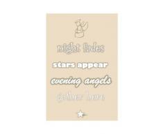 Feel Good Art Dick Kinderzimmer Leinwand Night Fades, Sterne erscheinen, Abend Angels Gather Here (A3, beige)