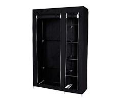 dibea WR00318 Faltbarer Stoff-Kleiderschrank 175 x 110 x 45 cm, schwarz