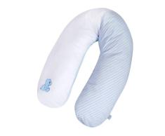Julius Zöllner 4610410103 - Bärenkinder Blau Stillkissen Banane mit Hohlfaser mit Applikation, circa 190 cm (Außenmaß)