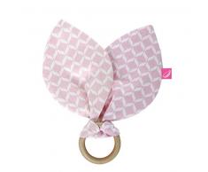 Beissring aus Holz mit Baumwolle (Öko-Tex Standard 100), naturbelassenes Teebaumholz - rosa classics