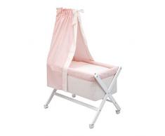 Cambrass 35022 Babybett Aus Holz X-Form plus Himmel (Stange) Kollektion, Star, 55 x 87 x 74 cm, rosa