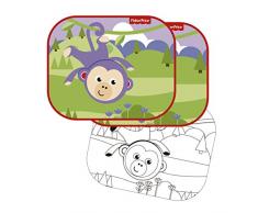 Fisher-Price Fp10170 Autofenster Sonnenschirm (2 Stück) Affe Designs, Mehrfarbig - Elemed