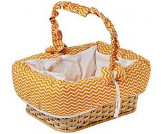 ITALBABY Zigzag rechteckig Beauty Korb, safran/natur