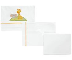 ITALBABY Gina Bettlaken für Babybett Set, weiß, 3-teilig