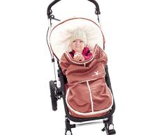 Wallaboo fußsack, Universal für Kinderwagen und Buggy, Mit Teddyplusch, Wind- und Wetterfest, 6 Mon. bis 3 Jahre, Farbe: Braun