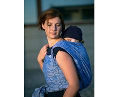 Little Frog 6686 Beloved Baby Tragetuch, Größe 6, Linen Dahlias, blau, 270 g