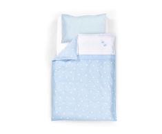 Träumeland TT12402 Bettwäsche Krönchen, 2-teilig, 100 x 135 cm, blau
