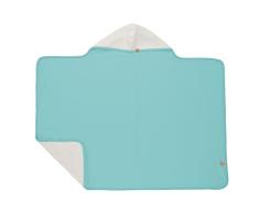 LÄSSIG Baby Kinder Kapuzenhandtuch Wendbar Sandabweisend Frottee Strandtuch Badetuch Kapuzenshirt UV-Schutz 50+/Hooded Towel, 0-24 Monate, weiß