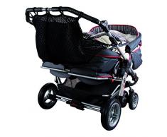 Sunnybaby 850120519 Kinderwagen-Einkaufsnetz für Zwillingswagen mit Sichtschutz, schwarz