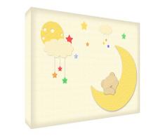 Feel Good Art BEARMOON1624-15DE Wandschmuck Leinwand im Bär mit Mond, 60 x 40 cm, mehrfarbig
