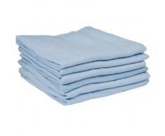 DuDu N Girlie 100 Prozent Baumwolle Baby Decken Musselin Quadrate, 72 x 72 cm, 6-teilig, blau