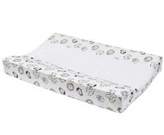 Meyco 427056 2-Keil Wickelauflagenbezug Wickelkissenüberzug mit Frotteeeinlage ANIMAL 50x70cm Weiß-Bunt, Mehrfarbig