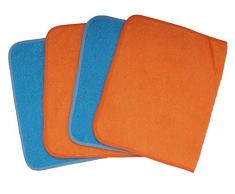 Ti TIN - Packung mit 4 Kinderhandtüchern, 29x50 cm | kleine Handtücher aus Frottee-Stoff, 90% Baumwolle, Farbe: Blau und Orange