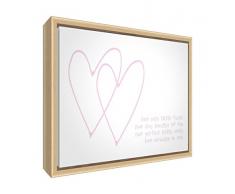 Feel Good Art eco-printed und gerahmt Kinderzimmer Leinwand mit Natur massiv Holzrahmen (64 x 44 x 3 cm, große, weiche rosa, zehn Finger und zehn Zehen/Twins)
