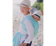 Little Frog 3931 Jacquard Baby Tragetuch, Größe 7, Turquoise Cube, blau, 260 g