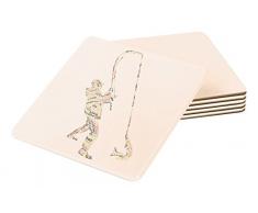 Feel Good Art Hochglanz Untersetzer in Modernes typographisches Fisherman Design (Herbstliche Töne)