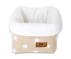 Babys Only 913999 Aufbewahrungskorb Sterne gestrickt, 17 x 20 cm, beige/weiß