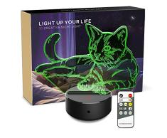 Nachtlicht 3D Dinosaurier Triceratops 3D-Lampe Optische Illusion Nachtlicht Tiere Nachttischlampe 7 Farben wechseln LED Lampen mit Fernbedienung Geburtstag Geschenk für Mädchen Kinder Jungen Jungen