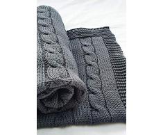 Wallaboo Babydecke Noa, Kuscheldecke, Strickdecke aus 100% Bio Baumwolle, 70x90 cm, Made in germany, Farbe: Grau