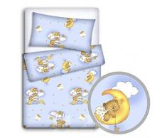 Baby Bettwäsche Set Kissenbezug+Bettbezug 2PC Passend Für Baby Kinderbett - Leiter Blau