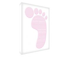 Feel Good Art foot-a5blk-06it Token Deko Acryl, Schleifen Diamant mit Fußabdruck 21 x 14 x 2 cm Rosa (hell)