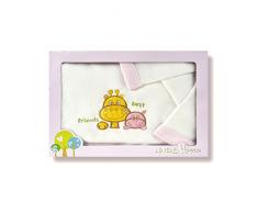 Pekitas SC2016mini-RS2 Bettwäscheset für Babybett, 3-teilig, Motiv: Giraffe, bedruckt, Korallenrot, 80 x 50 cm