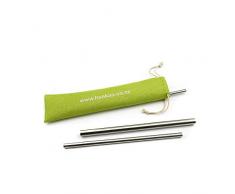 Haakaa Edelstahl gerade 3 Strohhalme mit Reinigungsbürste und Tragetasche 28,3 g