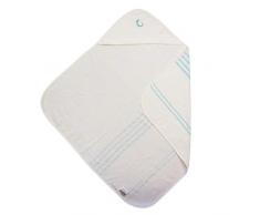 Hippychick HCBABTOWBW Baby Badetuch, weiß/blau