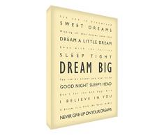 Feel Good Art Dick A4 Leinwandbild für Kinderzimmer Dream Big