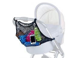 DIAGO 30024.71544 Universal Einkaufsnetz für Kinderwagen, Sportwagen und Buggy I einfache Anbringung mit Klettverschluss I schafft mehr Stauraum und Platz I schwarz