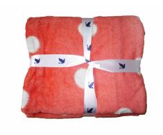 Linden 371312 Kuscheldecke 75 x 100 cm, Teddy rot Punkte beige