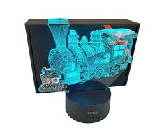 Visuelle 3D-Lampe, Nachtlicht für Jungen und Mädchen, Spielzeug, Geschenk, Acryl-LED-Leuchten, Möbel, Dekoration, bunt, 7 Farbwechsel, Haushaltszubehör Zug Zug