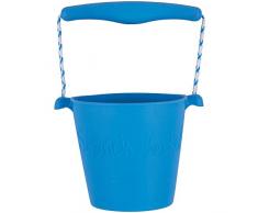 Eimer aus lebensmittelechtem Silikon, nicht toxisch, aufrollbar, praktisch, weich und originalgetreu, ohne Rovinarsi, vielseitig einsetzbar und perfekt für Strand oder Garten, Blau