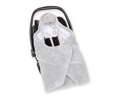 Bemini by Baby Boum 492APAWI90SF Einschlagdecke für Babyschale BISIDE Softy/Jersey APAWI plum 90 x 90 cm ,grau