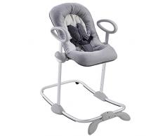 Béaba - Up & Down III - Babywippe - Wippe für Babys und Kleinkinder - Höhenverstellbar - Schaukelfunktion und 4-fache Höhenverstellung - Für Mädchen und Jungen - Ergonomisch und sicher - grau