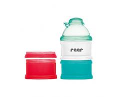 reer 21012 Milchpulver-Portionierer, 4er Set: 3 Boxen zur Aufbewahrung, Ein verschließbarer Trichter, mehrfarbig, 108 g