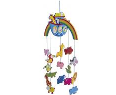 Bieco XXL Baby Mobile Arche Noah aus robustem Holz, Viele bunte Tiere und Blumen, Blickfang am Babybett, Kinderbett, Wickeltisch oder am Spielbogen. Für Babys ab 0 Monaten, Mobile Baby