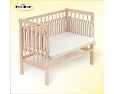 FabiMax 2760 Beistellbett BASIC natur, inkl. Matratze CLASSIC und Nestchen Betty beige